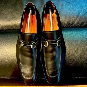 Magnanni Black Leather Bit Loafers